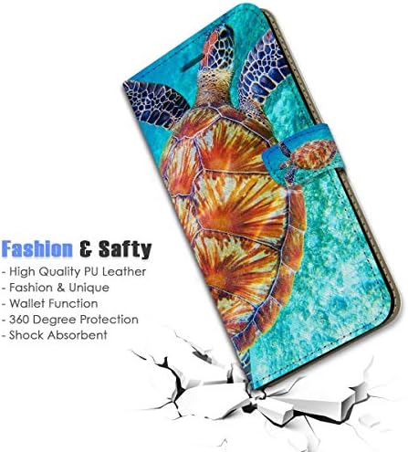 za Samsung S23, za Samsung Galaxy S23, dizajniran poklopac kućišta telefona sa preklopnim novčanikom, A23158 plava morska kornjača 23158