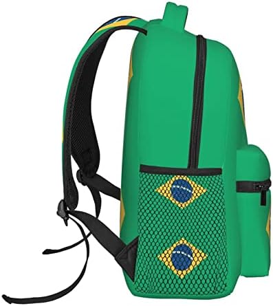 Brazilska zastava Travel Happ baksak za laptop Ženska torba Lagana školska ruksaka za djevojčice Podesivi kolekcionarski ruksak odgovara 15,6 inčnim prijenosnim prenosnim prenosnim otporaćima