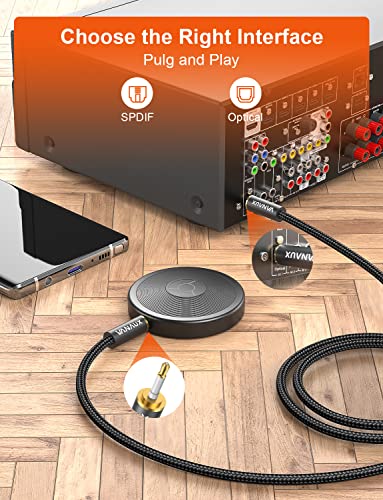 Vanaux TosLink do mini toslink optički audio kabel 24K pozlaćeni digitalni s / pdif optički kablovi za kućni kabel, zvučni bar, televizori / pojačala / hi-fi sistemi - crni