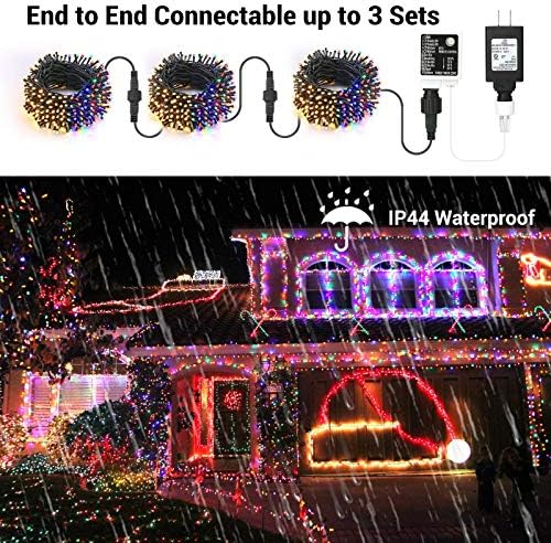 Brizled 300 LED boja mijenja Božić svjetla + 360 LED topla bijela & višebojni mijenja Božić Icicle
