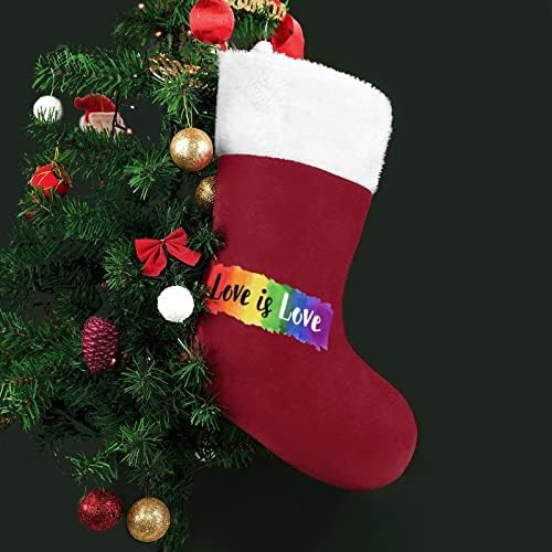 LGBT Gay Pride Love Božićne čarape Čarape za čarape Xmas Tree Santa Ornamenti Viseći ukrase za kamin za odmor 16.5