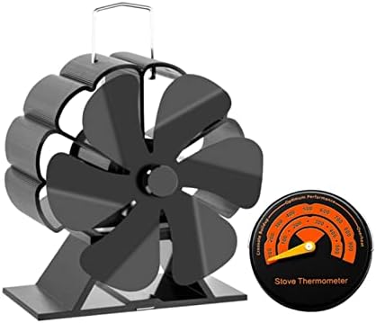 YYYSHOPP Mini Crni kamin 6 toplotni pogon peći ventilator Drvo gorionik tihi Kućni kamin ventilator