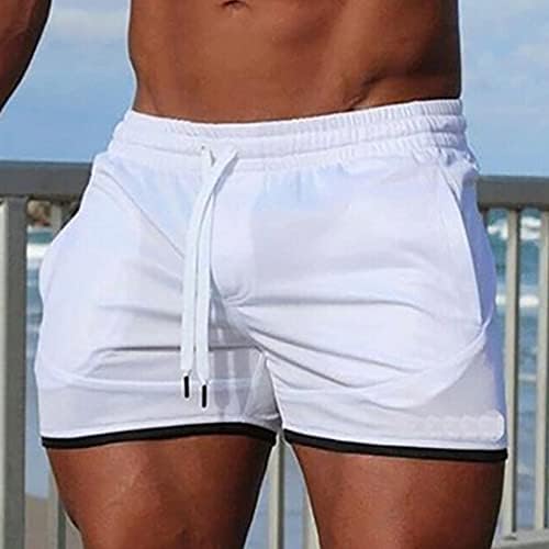 OZMMYAN MUŠKI ATHLETIČKI KRATCI Čvrsti prozračivo tri točke hlače Plaže kratke hlače u teretani sportovi elastirane