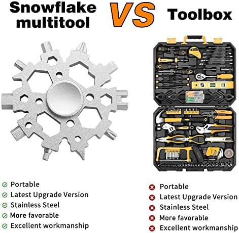 Snowflake Multitool,23-u-1 Multi alat za muškarce sa Fidget Spinner funkcijom,Cool gadgeti za