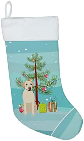 Caroline's WSUS WDK3091CS Labrador Retriever Žuta 3 Božićne božićne čarape, kamin Viseći čarape Božićna