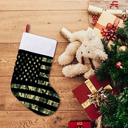 Američka zastava s maskirnim personaliziranim božićnim čarapama Xmas kamin Porodični zabava Viseće ukrase