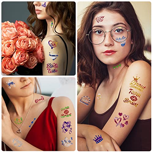 90 listova blistavo setovi za tetoviranje za mladenke mladenke mladenke, riječi kruna srčana vinska stakla