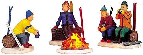 Lemax Božić - skijaši vatra - set od 4