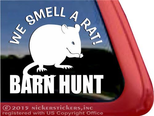 Mirišemo na pacov! Barn Hunt | Nickerickers® vinilni prozor naljepnica