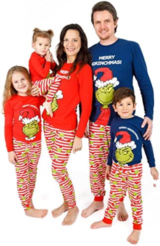 Grinch podudaranje porodičnih božićnih pidžama odrasli djeca dobro fit
