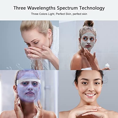 Led maska za lice svetlosna terapija, 3 boje svetlosna terapija facial Photon Beauty uređaj za podmlađivanje