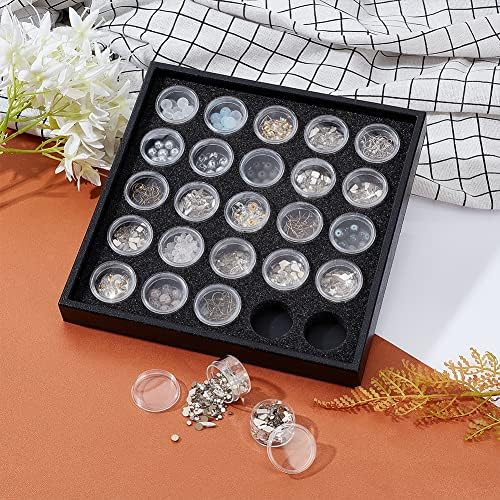 PH PandaHall 25kom Dijamantska kutija za prikaz dragog kamenja, prozirne male okrugle plastične perle