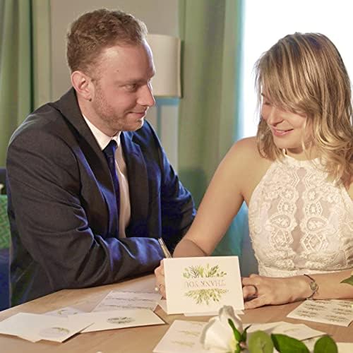 Greenery Eucalyptus & amp; zlatna folija Wedding Thank You Cards Bulk-Set od 48 zahvalnica sa