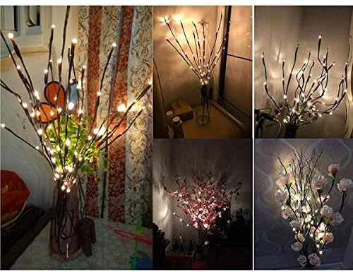 Vaze Božićna dekoracija LED svjetla na baterije Umjetne biljke drveća grane svjetla, za kućne praznike
