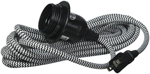 Rustikalni državni Set kablova od crne tkanine sa prekidačem za viseće priveske od 15 stopa, koristi