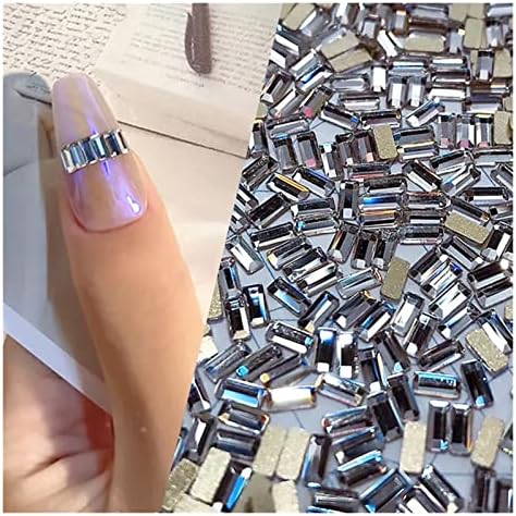 Nail Art Rhinestones 50 kom sjajni kristalni 3d nail Art ukrasi od kamenčića oblik Flatback stakleni dijamantski nakit dizajn oprema za manikuru dragulji i kamenčići za nokte, Siz (Boja: Šarena, veličina