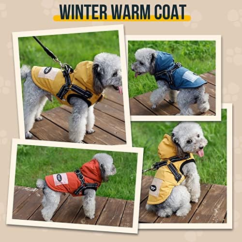 Slowton Dog Jakna s ugrađenim kablovima, vodootporni zimski kaputi za pse za male srednjeg pse, reflektirajuća