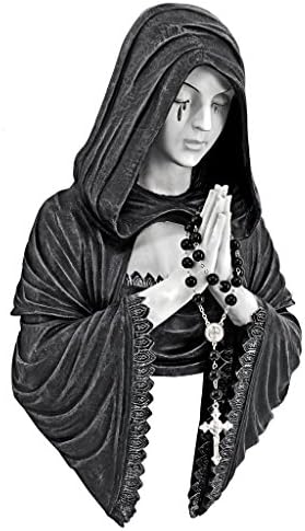 Dizajn Toscano CL0082 Gotička molitvena zvjezdana skulptura, 12 inča, crno-bijeli finiš