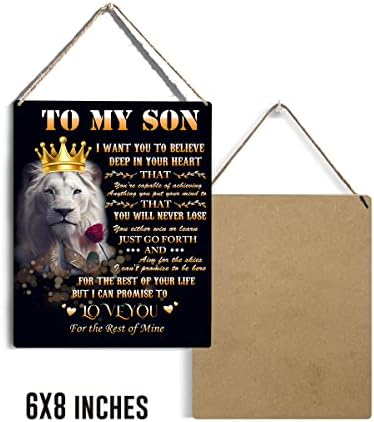 Seoski sin Drveni znak Zidni dekor rustikani mog sina želim da verujete duboko u vašem srcu Crown Lion