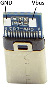 Cablecc 5SET DIY 24PIN USB 3.1 Tip C USB-C muški utikač konektor SMT tip sa crnim poklopcem kućišta