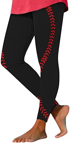 Tajice za Bejzbol Print za žene trening s visokim strukom Yoga helanke Ultra meke brušene elastične udobne Jogger hlače za vježbanje