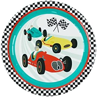 Automobili MERRILULU VINTAGE Trka, 12 ct | Papirne ploče za trkačku automobilsku zabavu za djecu