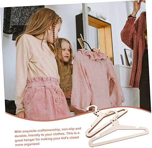 Coheali 5pcs Drveni vješalice za odjeću Dječje hlače vješalice za odjeću za odjeću Dječji vješalice za djecu Dječji vješalice za vrtić životinjski vješalice za vješalice prazno