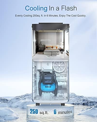 Fiogohumi 10000BTU prijenosni klima uređaj - prenosiva izmjenač sa ugrađenim režimom ventilatora od dehumidifikatora za sobu do 250 m2. - Klima uređaj sa 24-natokoutom i daljinskim upravljačem Window Mount Kit