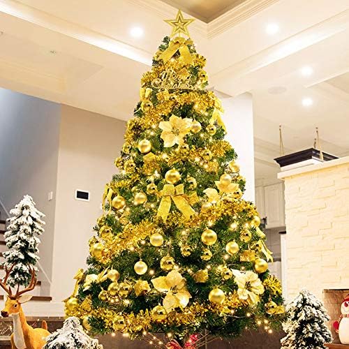 Yumuo Artifični šarkirani božićni drvce, prekrasan šifrirani borove borove boje sa metalnim sklopivim postoljem, sezonski dekoracija za odmor-c 210cm