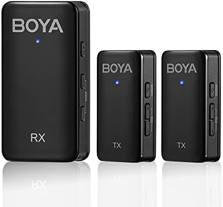 Boya Wireless Lavalier Mikrofon za kameru, 20-satna baterija, poništavanje buke, dvokanalni, Mini kopča za