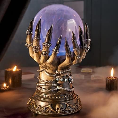 Užarena vještica Crystal Ball Halloween Dekoracija, Crystal Sablasna lopta 7-boja gradijentni magični lubanja noćna svjetla, bogatstvo govoreći kristalne kugle desktop ukrase