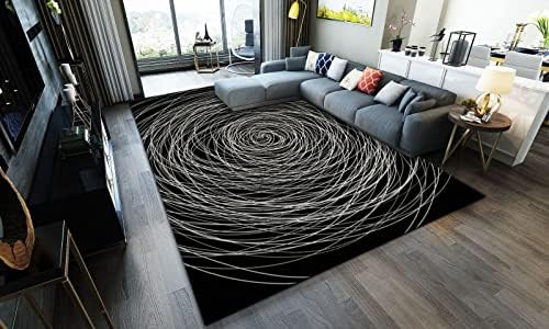 POLDE Crna geometrijski stil dnevni boravak spavaća soba tepih ulaz kupatilo Mat Full Anti-Slip Mat