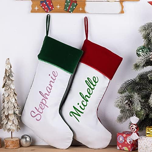 Mostop personalizirane božićne čarape Prilagođeno ime Porodične božićne čarape 18 Veliki Xmas kamin Viseće čarape za decu Deco Porodična dekoracija zabave