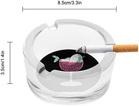 Kitova vinska staklena pepeljara okrugla cigarete Držač za nosače pepela za kućni ured u zatvorenom