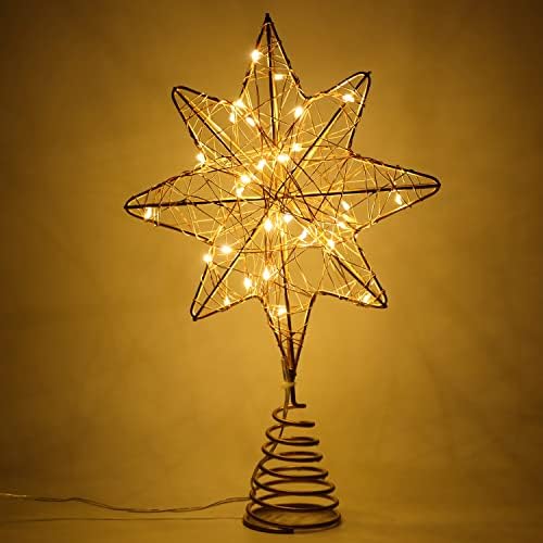 Hugsvik 30 LED maleni božićni stablo svjetla za božićne ukrase, bethlehem star star stablo, toplo bijeli osvijetljeni Xmas Star Wreeetop za božićne ukrase drveća Xmas Decor