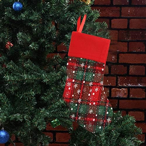 Vanteteriam 9 '' Mini božićne čarape sa pahuljima, poklon i tretiranje torbe za pogodnosti i ukrase,