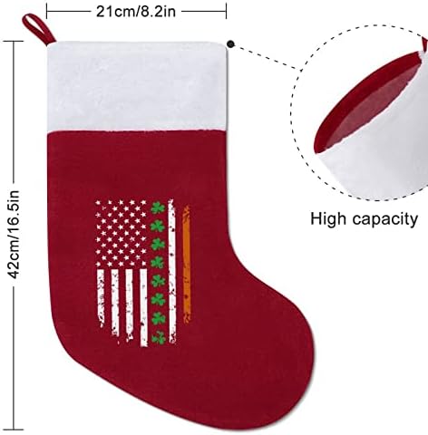 Irska američka zastava sa sjedećima Personalizirani božićni čarapa Početna Xmas Tree Kamin Viseći ukrasi