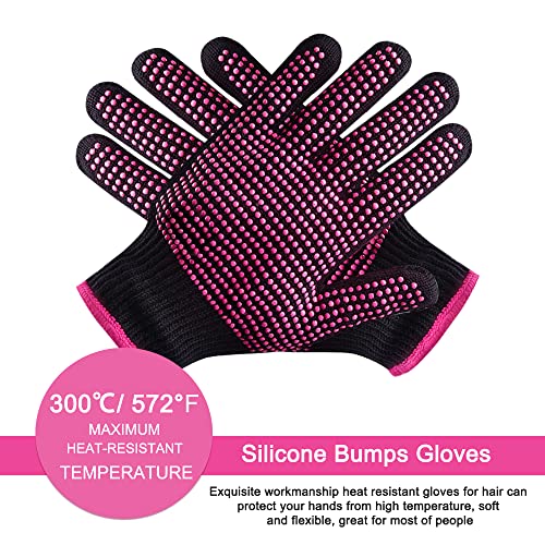 ARRITZ 2kom toplotne rukavice za oblikovanje kose, profesionalne rukavice za uvijanje kose sa silikonskom
