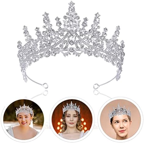 KESYOO Crystal Bridal Crown elegantna vjenčana tijara za glavu za žene vjenčani dodatak za kosu