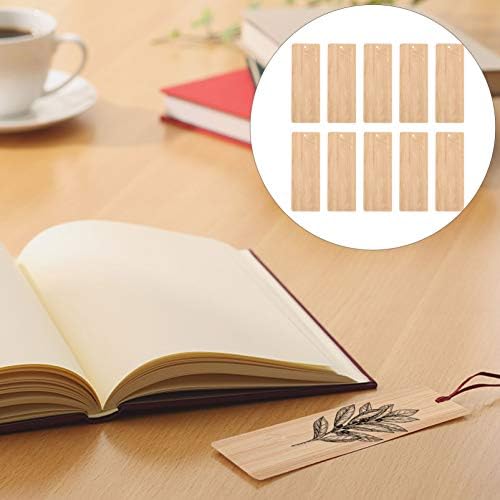 Healifty 10kom prazan bambus Bookmark DIY drvene oznake nedovršene drvene viseće oznake s rupama