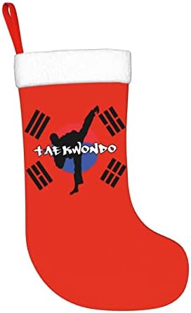 Waymay Južno korejski Taekwondo Božićne čarape 18 inča Xmas Viseće čarape Classic Holiday Dekoracija