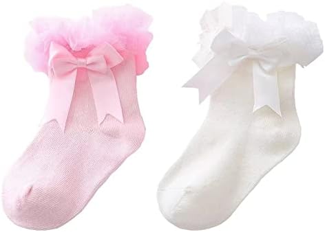 Achiyi ruffle čarape za dječje djevojke djevojačka djevojačka djevojka Bowknot Ruffle princeze