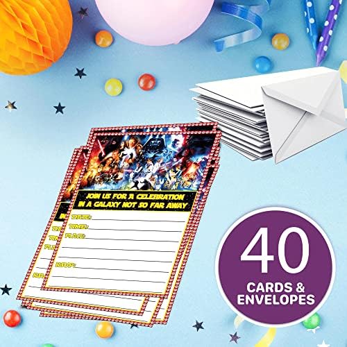 40x rođendanske pozivnice i koverte - ispunjavanje poziva za zabavu za djecu, 6x4 inča, razgledni stil