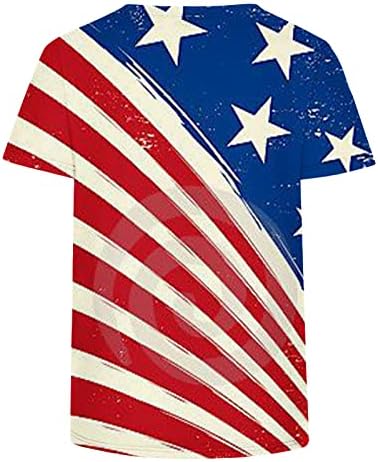 Američka zastava majice za žene kratki rukav 4. jula majica ljeto okrugli vrat T-Shirt štampani