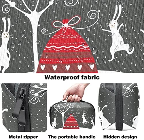 Božić crvena torba Rabbit Snowflake kozmetička torba za žene slatka modna torbica vodootporna torba za šminkanje