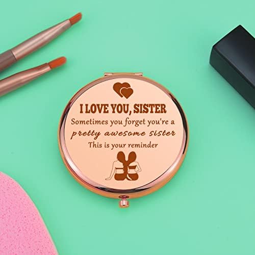Sister Gifts from Sister Compact Makeup Mirror for Unbiological Sister Friend pokloni For Sister