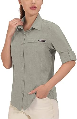Mali magarac Andy ženska UPF 50+ UV zaštitna košulja, prozračna košulja za ribolov s dugim rukavima,