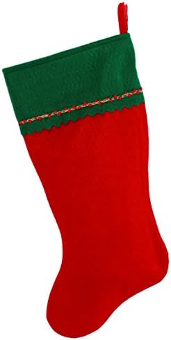Monogramirani me vezeni početni božićni čarapa, zeleni i crveni filc, inicijal d