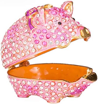 Qjzzo ručno oslikana emajlirana slatka svinjska ukrasna šarkasta nakita nakit kutija jedinstveni poklon