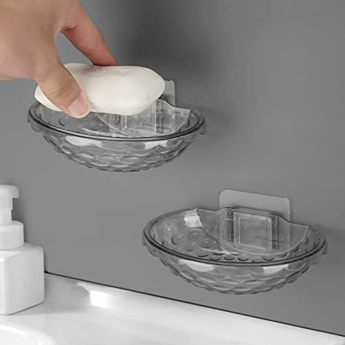 DODAMOUR 2 kom zidni držač za sapun, Plastična samoljepljiva posuda za suhi poslužavnik za sapun, posuda